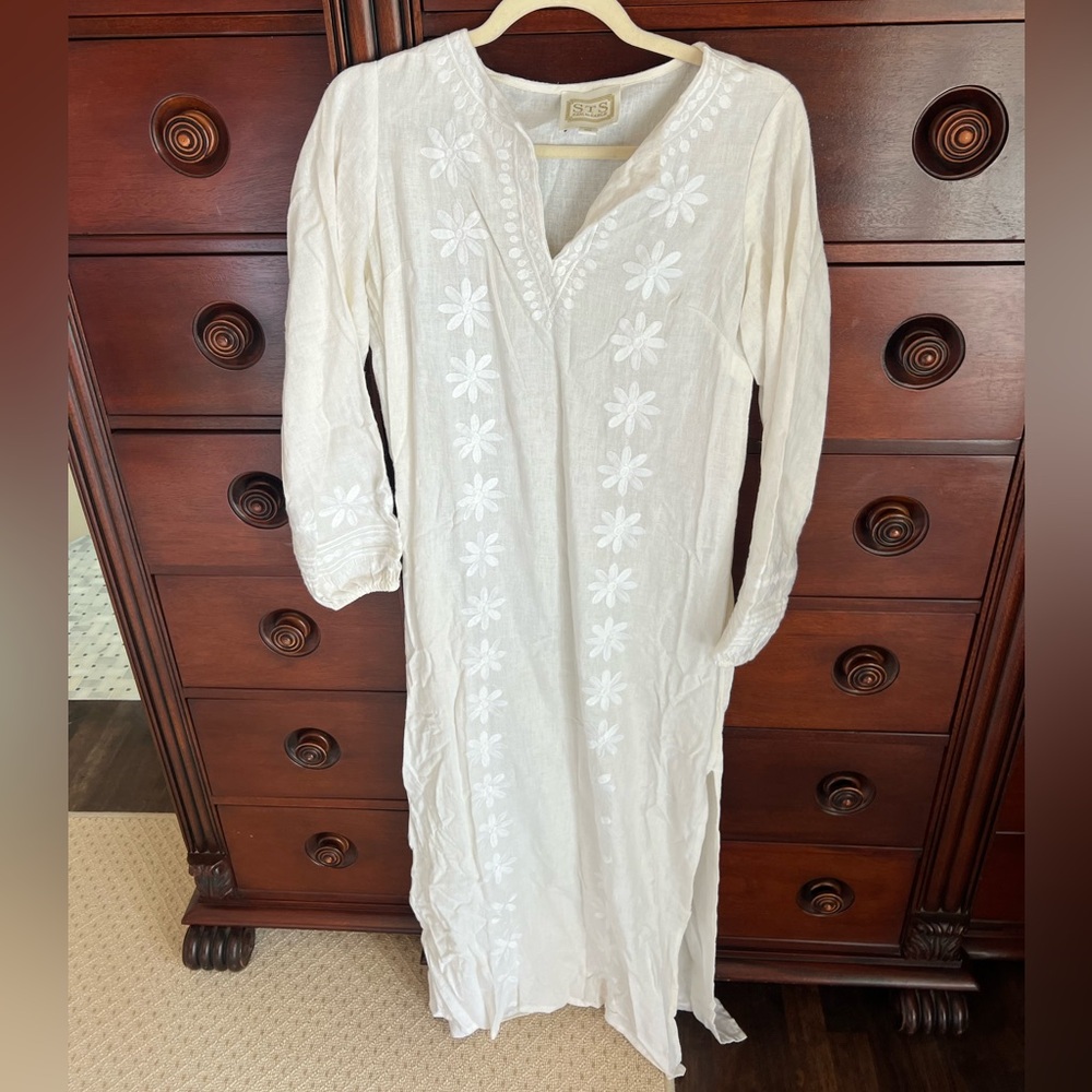 Sail to Sable Cream Floral Long Sleeve Dress